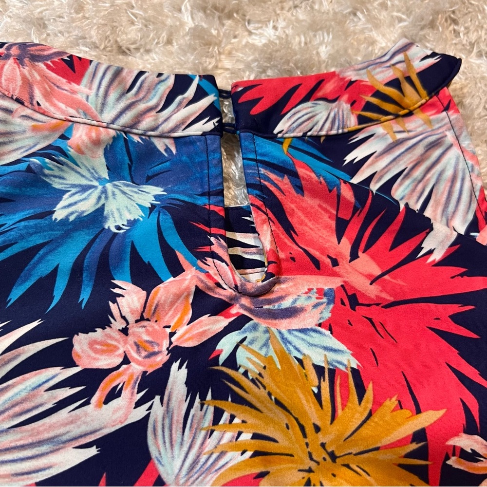 Aryeh Tropical Halter Dress | Bright Multicolor A-Line Mini | Size Small - Picture 8 of 8